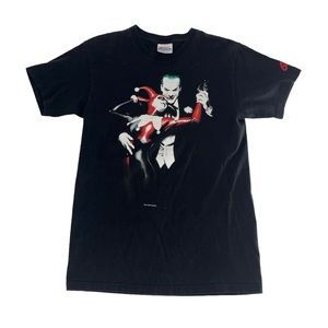Vintage Joker Shirt Men Small Black 1999 Batman 90s DC Comic Villain Harley Quin